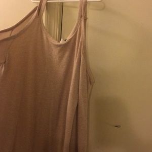 tan off the shoulder shirt